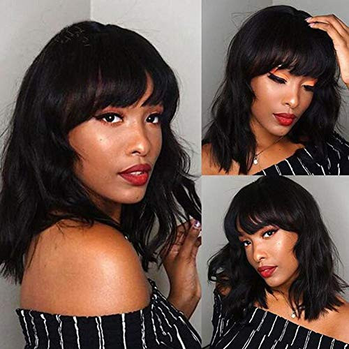 VCK Bob Wigs Short Synthetic Hair Wigs Pixie Cut Wig for Black Women Shoulder Length Bob Wavy Wigs