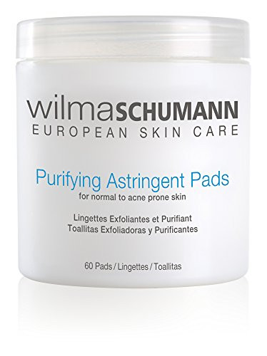 WILMA SCHUMANN Purifying Astringent Pads  60 Pads    Remove Oil Impurities and Dead Skin Cells With Antibacterial Salicylic and Glycolic Acids