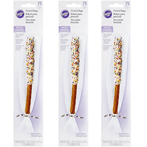 3 X Wilton 1912 5912 75 Pack Pretzel Party Bags