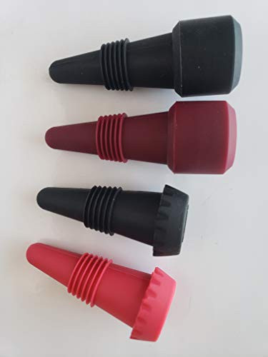 VINO AND BREW STOPPER COMBO 4 PACK MULTI COLOR CORK RE SEALER WINE BEVERAGE STOPPER BOTTLE STOPPER