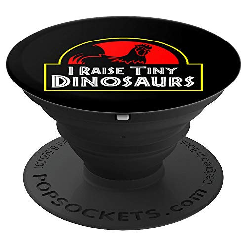 I Raise Tiny Dinosaurs Funny Chicken Farmer Gift Women Men PopSockets Grip and Stand for Phones and Tablets