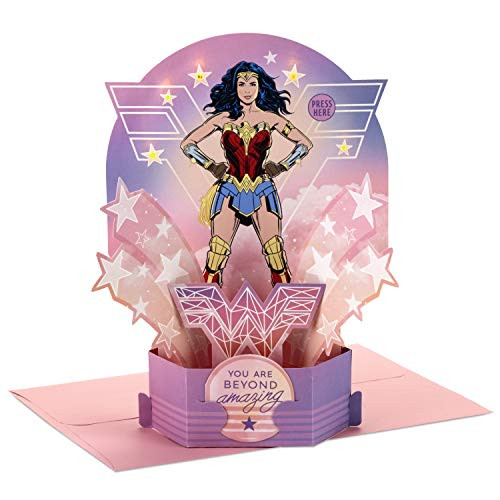 Hallmark Wonder Woman Paper Wonder Pop Up Birthday Card with Music  Plays Wonder Woman Theme   999RKW1085