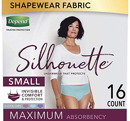 Depend Silhouette Incontinence Underwear for Women Maximum Absorbency Disposable Medium Pink   Black 14 Count
