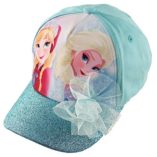 Disney Frozen Elsa and Anna Cotton Baseball Cap with Glitter Pom Little Girls Blue Age 4 7 Disney Frozen Elsa and Anna Cotton Baseball Cap with Glitter Pom Little Girls Blue Age 4 7