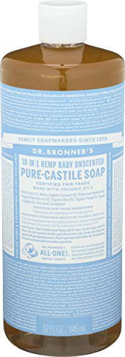 Dr Bronners   Pure Castile Liquid Soap  Baby Unscented 32 Ounce