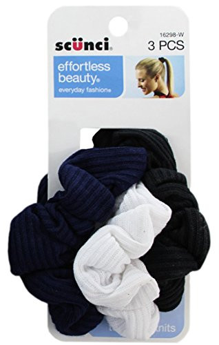 Scunci Effortless Beauty 2x2 Ribbed Twisters Colors May Vary  3 Count Per Pack