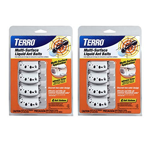 Terro T334SR 2 Pack  8 Discreet Multi Surface Liquid Ant 8 Bait Stations Clear