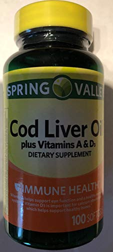 Spring Valley   Cod Liver Oil with Vitamin A   D 100 softgels