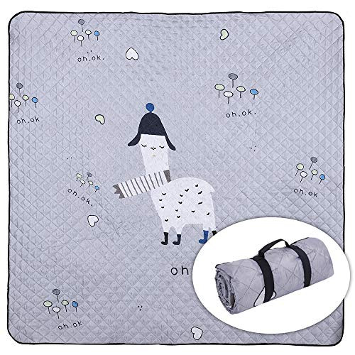 WOLF WALKER Outdoor 3 Layer Foldable Picnic Blanket 79 x79 Extra Large Beach Blanket Waterproof SandProof Picnic Mat for Camping Park Beach Hiking Travelling Family