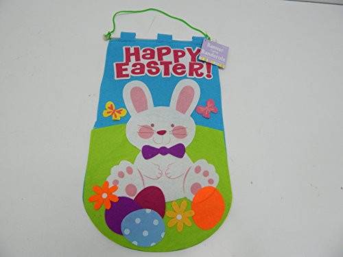 Amscan Easter Door Banner Party Felt Hanging Decoration (1 Piece), Multicolor, 19 1/2"