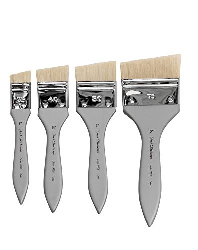 Jack Richeson Studio Set of 4 Bristle Slant Brushes