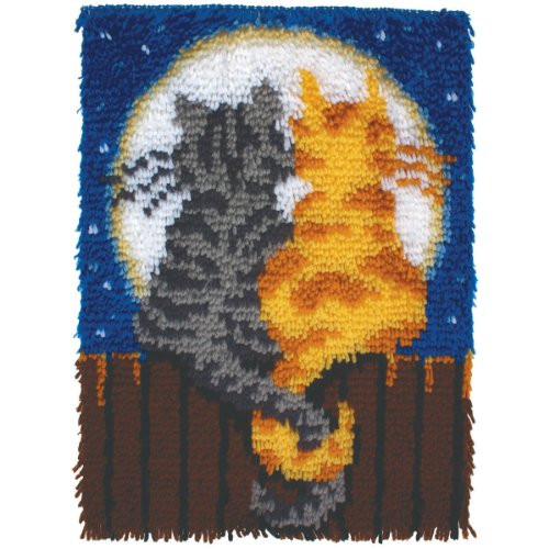 Patons Wonderart Moonlight Meow Latch Hook Kit 15  X 20