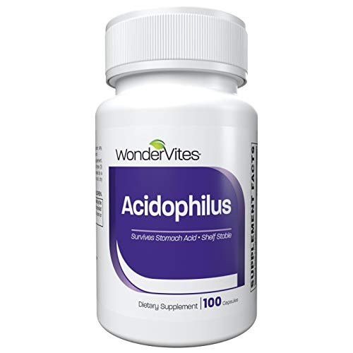 WonderVites Probiotic Acidophilus for Immune Support 2 High Potency Strains Probiotic for Women   Men Stomach Acid Resistant Shelf Stable Gluten Free Acidophilus Probiotic 100 Capsules