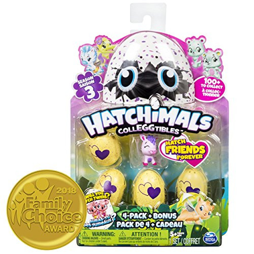 Hatchimals CollEGGtibles Season 3, 4 Pack + Bonus (Styles & Colors May Vary) by Spin Master