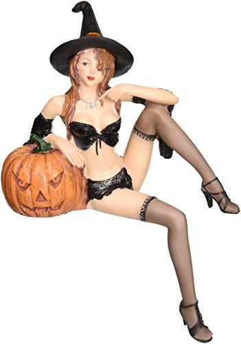 Design Toscano Halloween Temptress Witch Shelf Sitter Statue   Wicked Witch Figurine   Halloween Prop