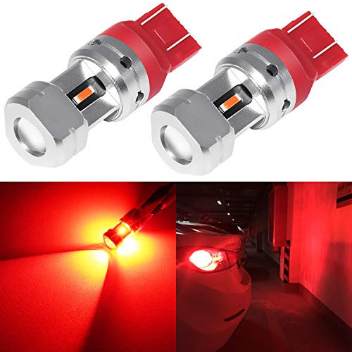 Phinlion 7440 7443 LED Red Brake Light Bulb 3600 Lumens Super Bright T20 7442 7444 Dual Filament LED Bulbs for Tail Stop Turn Signal Blinker Lights