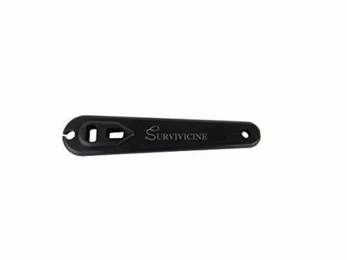 Survivicine Oxygen Wrench with Slot for Easily Removing Oxygen Tank Seals for D and E Oxygen Cylinders   Black