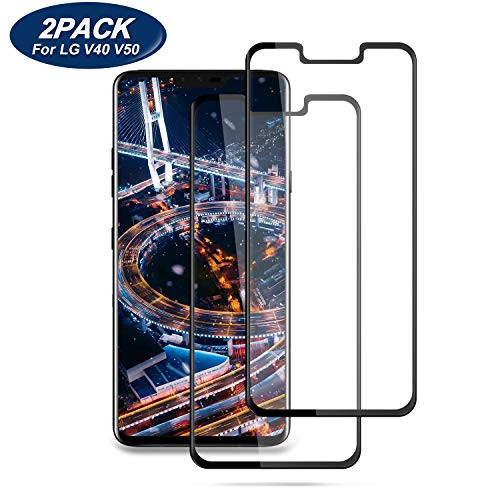 Xiaoki  2 Pack  LG V40 ThinQ LG V50 ThinQ Screen Protector  3D Curved Premium Tempered Glass  Anti Scratch Anti Bubble Case Friendly Full Max Coverage for LG V40 ThinQ LG V50 ThinQ