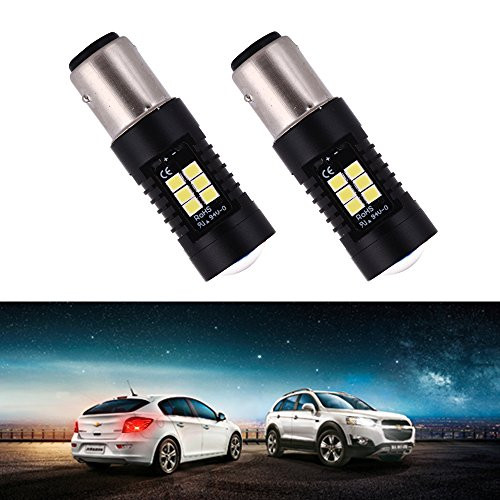 Echoming 2pcs 1157 LED Bulbs,IP67 Super Bright 21SMD 1000 Lumens 2835 Chips 1157 2057 2357 7528 LED Backup Reverse Lights,Brake Lights, Turn Signal Lights with Projector, Xenon White