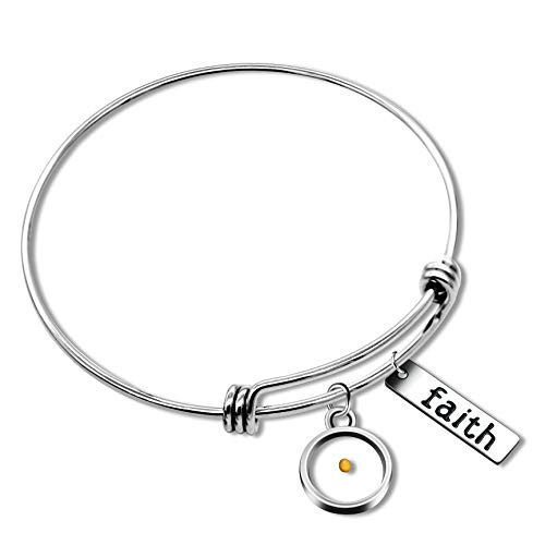 Uloveido Christian Bracelet Faith Bracelet Mustard Seed Faith Adjustable Bangle Religious Jewelry Gifts for Men and Women 25 inch Uloveido Christian Bracelet Faith Bracelet Mustard Seed Faith Adjustable Bangle Religious Jewelry Gifts for Men and Women 25 inch