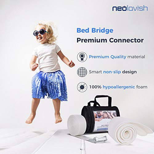 Bed Connector Mattress Pad   Bed Bridge Twin to King   Split King Gap Filler for Adjustable Bed   Converter Mattress Straps Twin XL to King   Kit Wedge for King Size Bed   Conversion Bed Divider