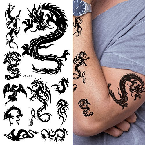 Supperb Temporary Tattoos   Small Dragons II  Set of 2