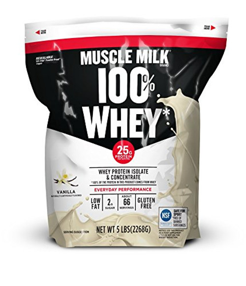 Muscle Milk 100 Whey Protein Powder Vanilla 25g Protein 5 Pound Muscle Milk 100 Whey Protein Powder Vanilla 25g Protein 5 Pound