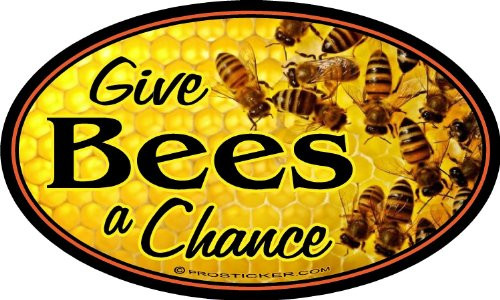 ProSticker 2142  One  3  X 5  Beekeeping Series Give Bees a Chance Decal Sticker