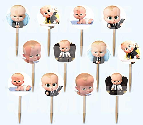 Boss Baby Cupcake Picks Double sided Images Cake Topper  12
