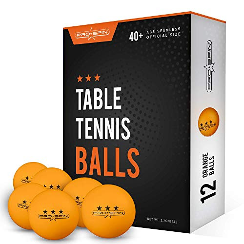 PRO SPIN Ping Pong Balls   Orange 3 Star 40  Table Tennis Balls  Pack of 12    High Performance ABS Training Balls   Ultimate Durability for Indoor Outdoor Ping Pong Tables Competitions Games