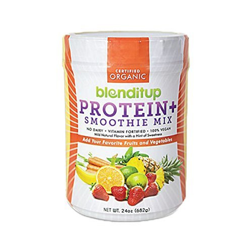 Organic Vegan Protein Powder   Plant Based Unflavored Smoothie Mix   Meal Replacement   Non Dairy Gluten Free Kosher Non GMO with Soy Protein Isolate   24 Oz by BlendItUp