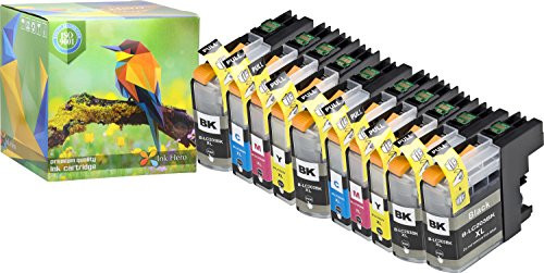 Ink Hero Compatible Ink Cartridge Replacement for Brother LC201 LC203  Black Cyan Magenta Yellow 10 Pack