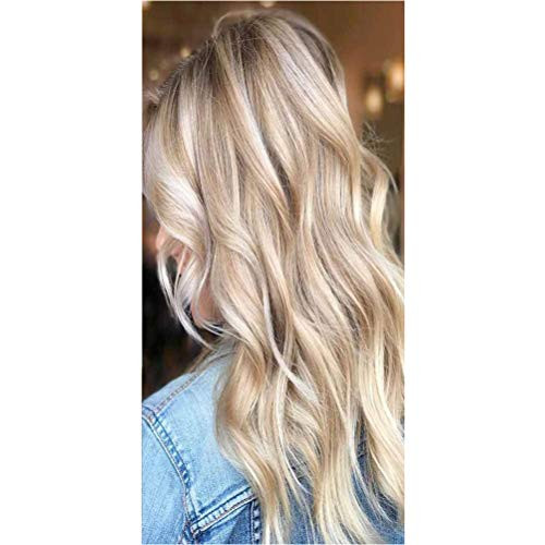 YoungSee Hair Extensions Tape in Blonde Balayage Human Hair 16 Inch Skin Weft Light Brown Ombre to Ash Blonde with Platinum Blonde Tape in Extensions Remy Hair 20pcs 50g