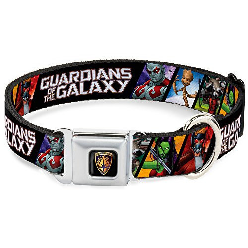 Buckle Down DC WMC127 L Seatbelt Dog Collar Large Guardians of The Galaxy  Drax Gamora Groot Rocket Raccoon Star Lord