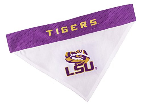 Pets First Collegiate Pet Accessories Reversible Bandana LSU Tigers Small Medium
