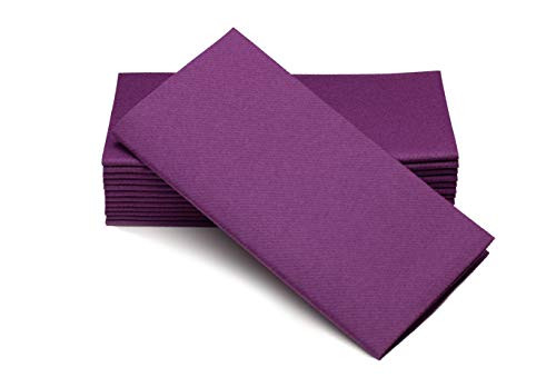 Simulinen Colored Napkins   Decorative Cloth Like   Disposable Dinner Napkins   Aubergine   Soft Absorbent   Durable   16 x16    Perfect for Any Occasion    Box of 50