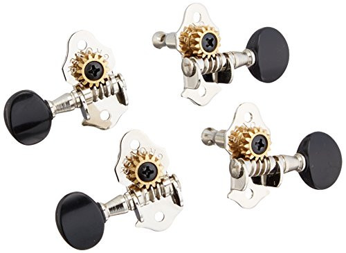 Grover 9NB Sta Tite Ukulele Tuners Nickel with Black Buttons