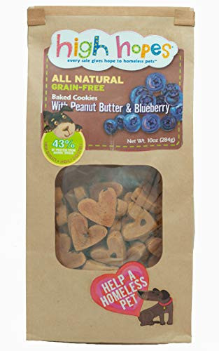 High Hopes   Every Purchase Gives Hope to Homeless Pets   Grain Free Peanut Butter   Blueberry Cookies