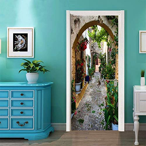 3D Door Decal Door Stickers Decor Door Mural Removable Vinyl Wall Art Door Wall Mural Door Wallpaper for Home Decor