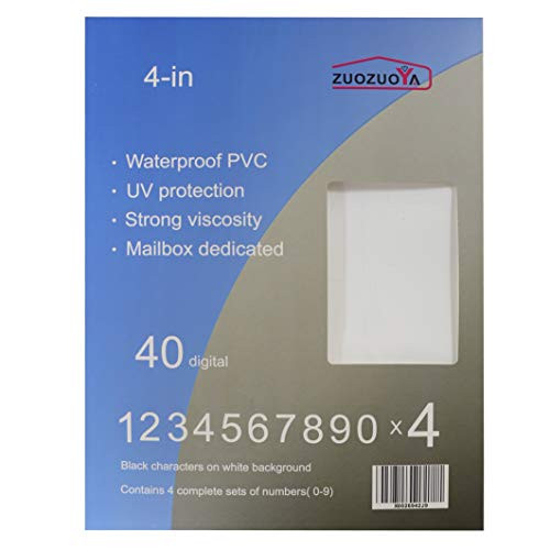 Premium Vinyl Number Stickers   4  Self Adhensive and Waterproof Vinyl Decal   Spaced for MailboxWallWindowAddress Numbers