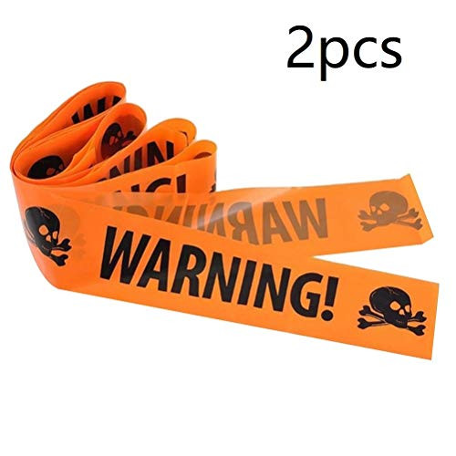 2pcs Halloween Warning Tapes Caution Tapes Halloween Trick or Treat Tools for Halloween Haunted House Party Decoration