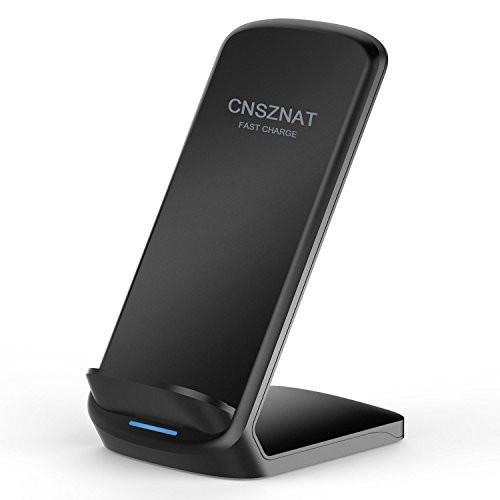 CNSZNAT Iphone X Wireless Charger, Fast Wireless Charger Pad Stand for Samsung Galaxy Note 8 S8 S8 Plus S7 Edge S7 S6 Edge Plus Note 5, Standard Charge for Apple iPhone X iPhone 8 iPhone 8 Plus
