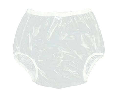 Haian Adult Incontinence Pull on Plastic Pants PVC Pants 3 Pack  Large Transparent White