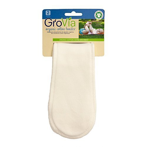 GroVia 100  Organic Cotton Reusable Booster for Baby Cloth Diapering Hybrid Diaper Shell  2 Count