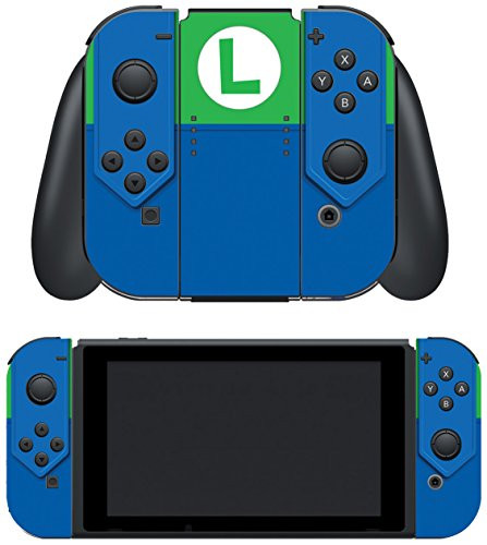 Controller Gear Nintendo Switch Skin & Screen Protector Set, Officially Licensed By Nintendo - Super Mario Evergreen "Luigi's Outfit" - Joy-Con Only - Nintendo Switch