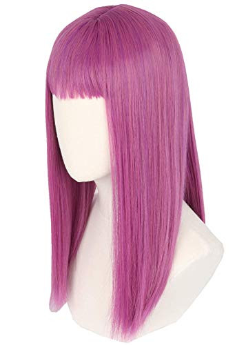 Topcosplay Kids Girls Mal Wig Purple Long Straight Cosplay Wig Halloween Costumes Wigs