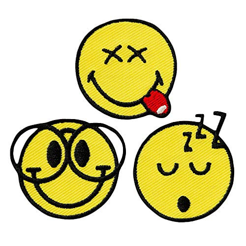 Smiley Face Emoji Thermoadhesive Patch for Children s Clothes 135 x 135 inches
