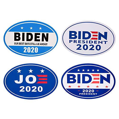 SAVITA 4Pcs Car Magnets Joe Biden for President 2020 Oval Bumper Fridge Magnetic Stickers Decals 15x10cm 6x4inch