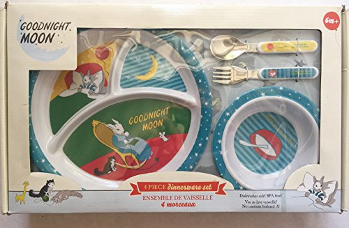 Goodnight Moon 4 Piece Kids Melamine BPA Free Dinnerware Set