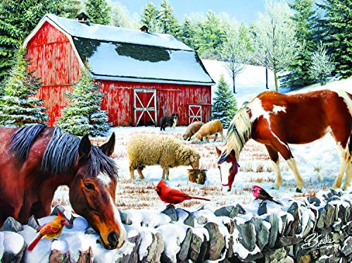 SUNSOUT INC Wintering at The Farm 300 pc Jigsaw Puzzle SUNSOUT INC Wintering at The Farm 300 pc Jigsaw Puzzle